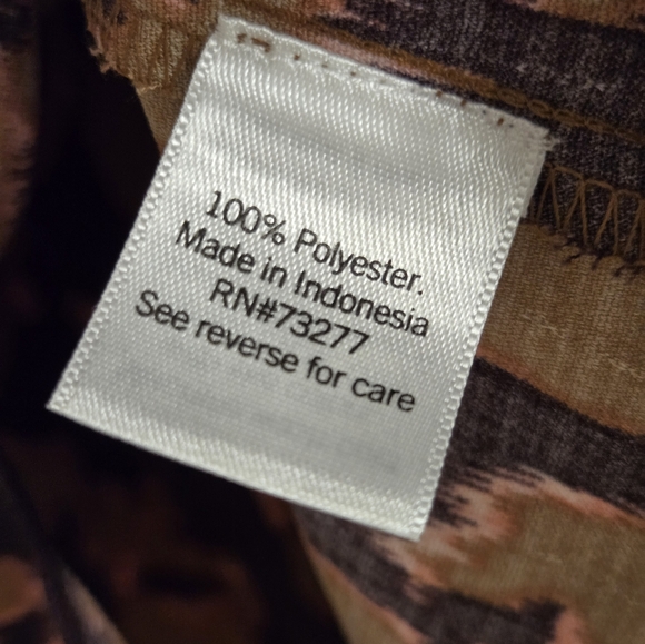 Nine West Brown Abstract Blouse size large - Picture 6 of 7